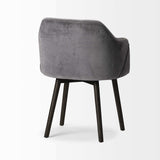 Gray And Black Upholstered Fabric Dining Arm Chair - Homeroots - Flyclothing LLC
