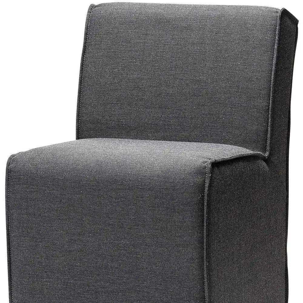 Set of Two Gray Upholstered Fabric Dining Side Chairs With Wheels - Homeroots - Flyclothing LLC