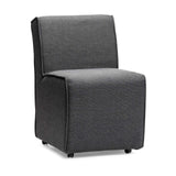 Set of Two Gray Upholstered Fabric Dining Side Chairs With Wheels - Homeroots - Flyclothing LLC