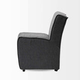 Set of Two Gray Upholstered Fabric Dining Side Chairs With Wheels - Homeroots - Flyclothing LLC