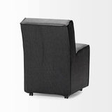 Set of Two Gray Upholstered Fabric Dining Side Chairs With Wheels - Homeroots - Flyclothing LLC