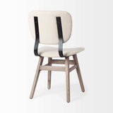 Set Of Two Cream And Brown Upholstered Fabric Open Back Side Chairs - Homeroots - Flyclothing LLC