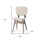 Set Of Two Cream And Brown Upholstered Fabric Open Back Side Chairs - Homeroots - Flyclothing LLC