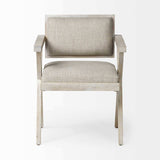 Gray Upholstered Fabric Open Back Dining Arm Chair - Homeroots - Flyclothing LLC