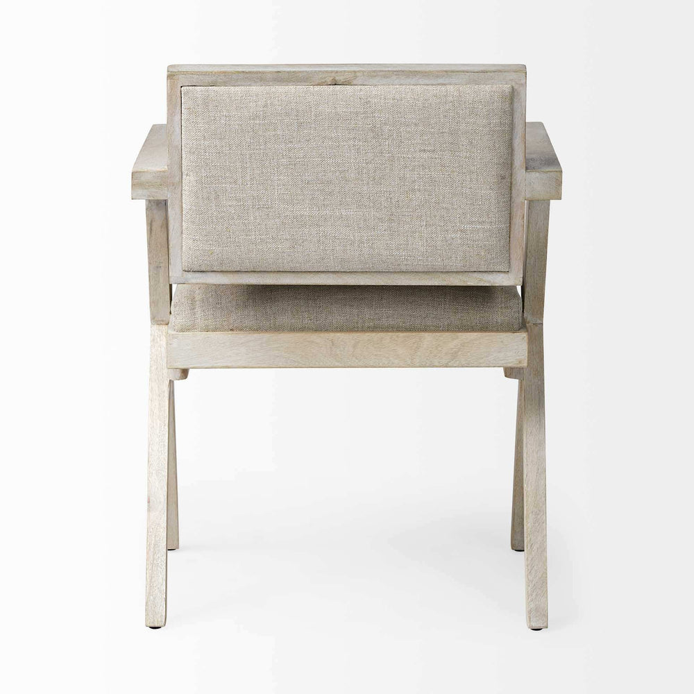 Gray Upholstered Fabric Open Back Dining Arm Chair - Homeroots - Flyclothing LLC