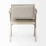 Gray Upholstered Fabric Open Back Dining Arm Chair - Homeroots - Flyclothing LLC