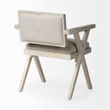 Gray Upholstered Fabric Open Back Dining Arm Chair - Homeroots - Flyclothing LLC