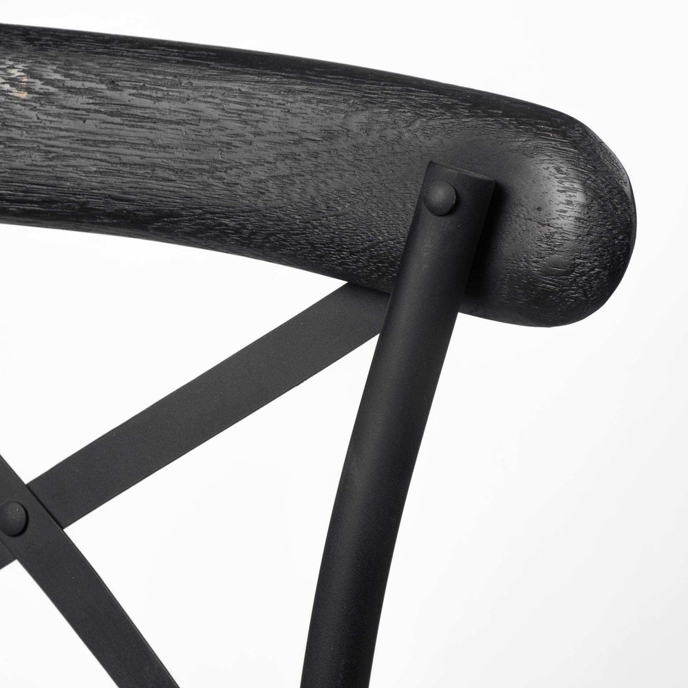 Set Of Two Black Wood Cross Back Side Chairs - Homeroots - Flyclothing LLC