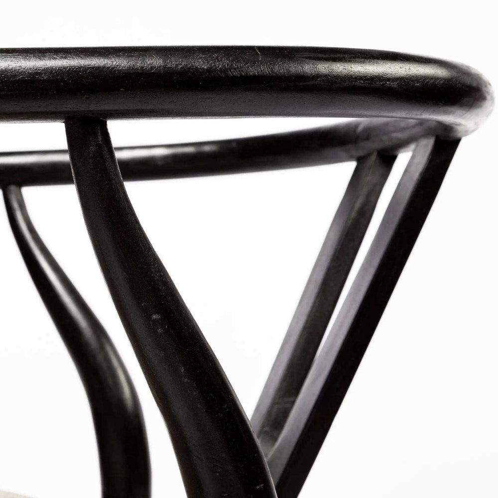 Beige And Black Upholstered Linen Wishbone Back Dining Side Chair - Homeroots - Flyclothing LLC