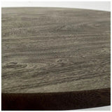 30" Gray And Black Rounded Solid Wood And Metal Three Leg Base Dining Table - Homeroots - Flyclothing LLC