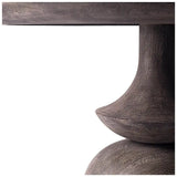 60" Gray Rounded Solid Wood Pedestal Base Dining Table - Homeroots - Flyclothing LLC