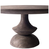 60" Gray Rounded Solid Wood Pedestal Base Dining Table - Homeroots - Flyclothing LLC