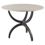40" Off White And Black Rounded Marble And Metal Three Leg Base Dining Table - Homeroots - Flyclothing LLC