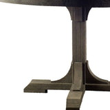 54" Brown Rounded Solid Wood Pedestal Base Dining Table - Homeroots - Flyclothing LLC