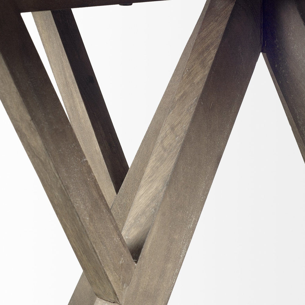 48" Brown Rounded Solid Wood Pedestal Base Dining Table - Homeroots - Flyclothing LLC