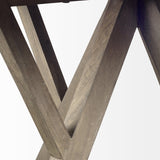 48" Brown Rounded Solid Wood Pedestal Base Dining Table - Homeroots - Flyclothing LLC