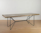 84" Natural And Black Solid Wood And Metal Trestle Base Dining Table - Homeroots - Flyclothing LLC