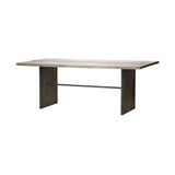 84" Brown Solid Wood Sled Base Dining Table - Homeroots - Flyclothing LLC
