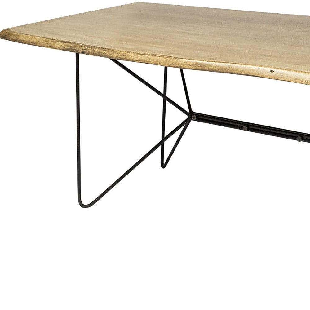 80" Brown And Black Solid Wood And Metal Dining Table - Homeroots - Flyclothing LLC