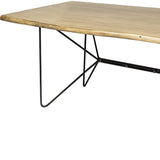 80" Brown And Black Solid Wood And Metal Dining Table - Homeroots - Flyclothing LLC