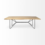 80" Brown And Black Solid Wood And Metal Dining Table - Homeroots - Flyclothing LLC