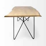 80" Brown And Black Solid Wood And Metal Dining Table - Homeroots - Flyclothing LLC