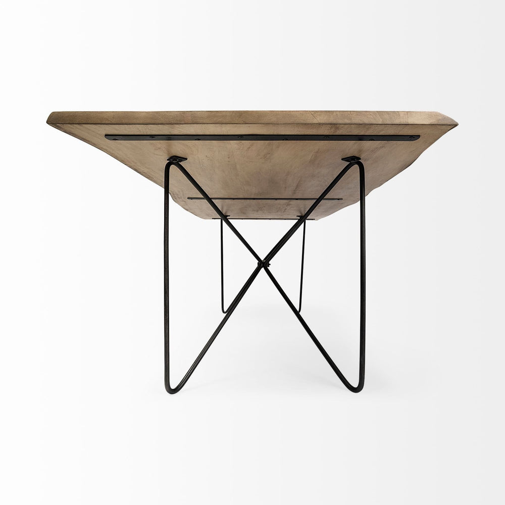 80" Brown And Black Solid Wood And Metal Dining Table - Homeroots - Flyclothing LLC