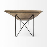 80" Brown And Black Solid Wood And Metal Dining Table - Homeroots - Flyclothing LLC