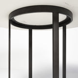 48" White And Black Rounded Marble And Metal Pedestal Base Dining Table - Homeroots - Flyclothing LLC