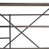 Brown Wood Shelving Unit With Gun Metal Ladder And 4 Shelves - Homeroots - Flyclothing LLC