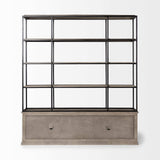 Light Brown Wood And Iron Shelving Unit With 3 Shelves - Homeroots - Flyclothing LLC