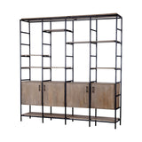 Medium Brown Wood And Metal Multi Shelves Shelving Unit - Homeroots - Flyclothing LLC