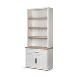 White And Medium Brown Wood Shelving Unit With 3 Shelves - Homeroots - Flyclothing LLC