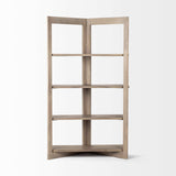 Light Brown Wood Shelving Unit With 4 Shelves - Homeroots - Flyclothing LLC