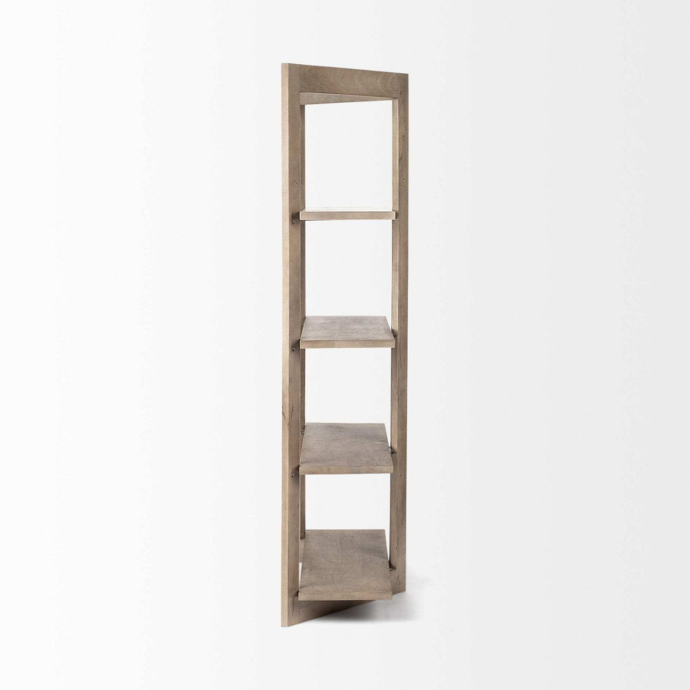Light Brown Wood Shelving Unit With 4 Shelves - Homeroots - Flyclothing LLC