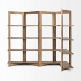 Light Brown Wood Shelving Unit With 4 Shelves - Homeroots - Flyclothing LLC