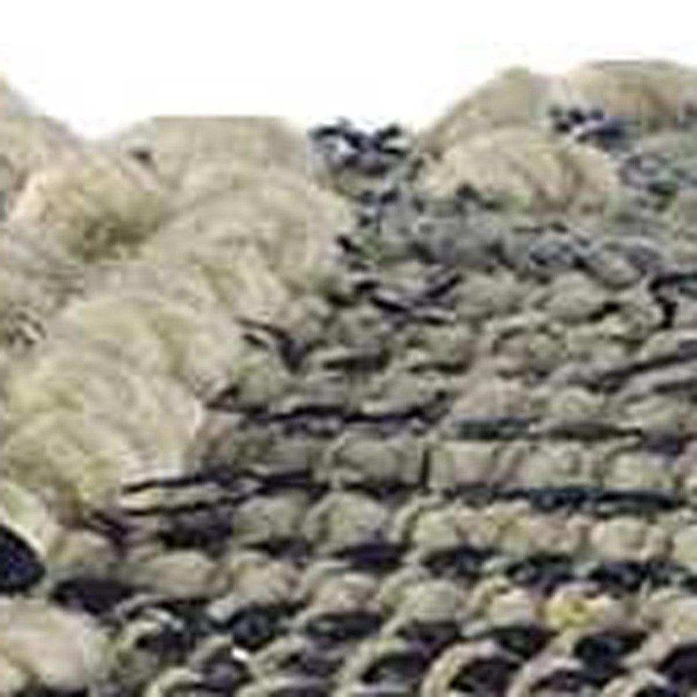 Blue Denim And Ivory Square Pouf With Cotton Stitched - Homeroots - Flyclothing LLC