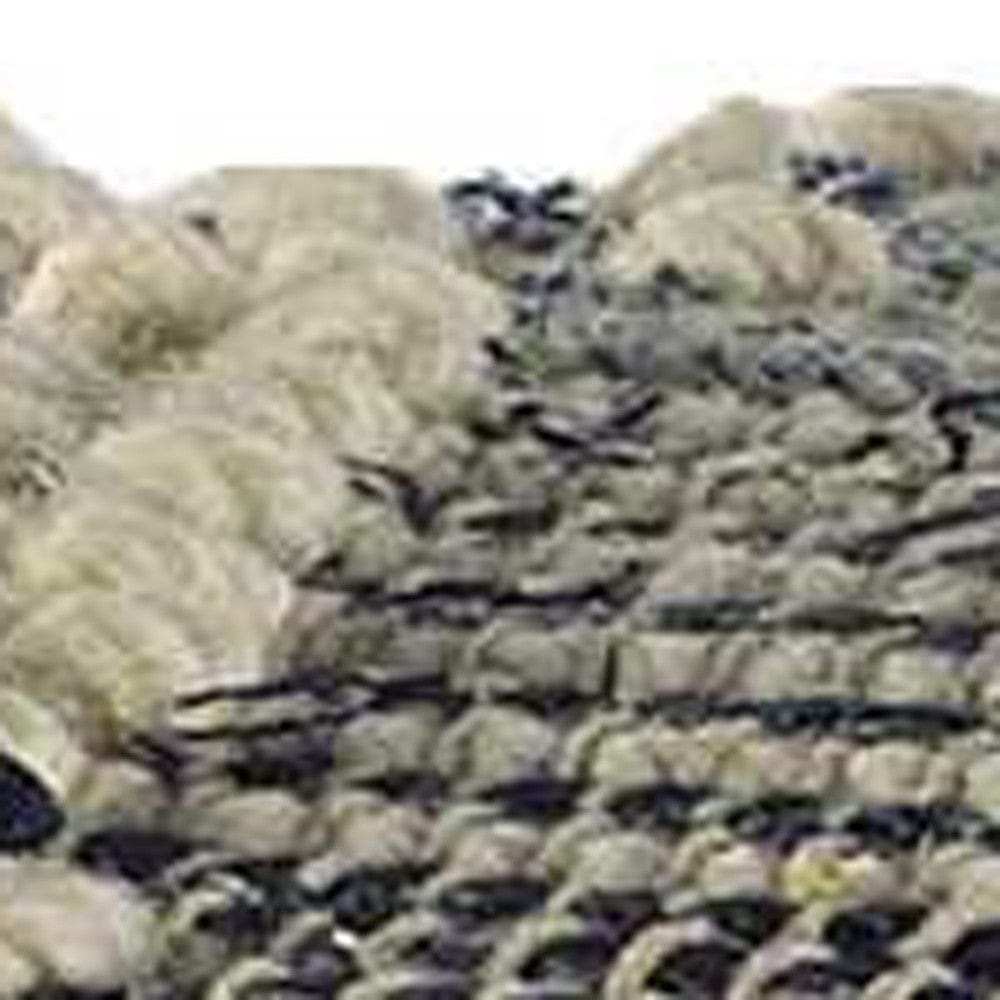 Blue Denim And Ivory Square Pouf With Cotton Stitched - Homeroots - Flyclothing LLC