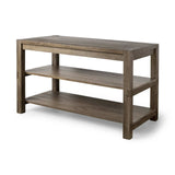 Brown Solid Wood Kitchen Island With Two Tier Smooth Counter Top - Homeroots - Flyclothing LLC