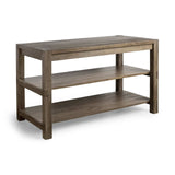 Brown Solid Wood Kitchen Island With Two Tier Smooth Counter Top - Homeroots - Flyclothing LLC