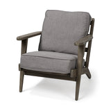 31" Gray And Brown Fabric Lounge Chair - Homeroots