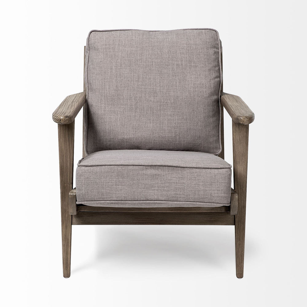 31" Gray And Brown Fabric Lounge Chair - Homeroots