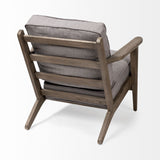 31" Gray And Brown Fabric Lounge Chair - Homeroots