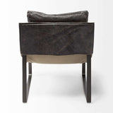 Black Leather Body Accent Chair With Metal Frame - Homeroots - Flyclothing LLC