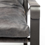 Black Leather Body Accent Chair With Metal Frame - Homeroots - Flyclothing LLC