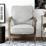 31" Light Gray And Brown Fabric Lounge Chair - Homeroots