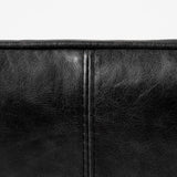 34" Black And Brass Top Grain Leather Distressed Slipper Chair - Homeroots