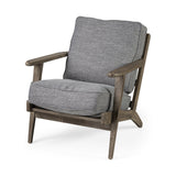 31" Gray And Brown Fabric Lounge Chair - Homeroots