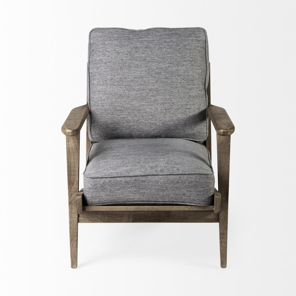 31" Gray And Brown Fabric Lounge Chair - Homeroots