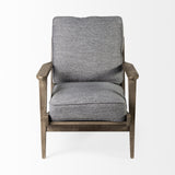 31" Gray And Brown Fabric Lounge Chair - Homeroots